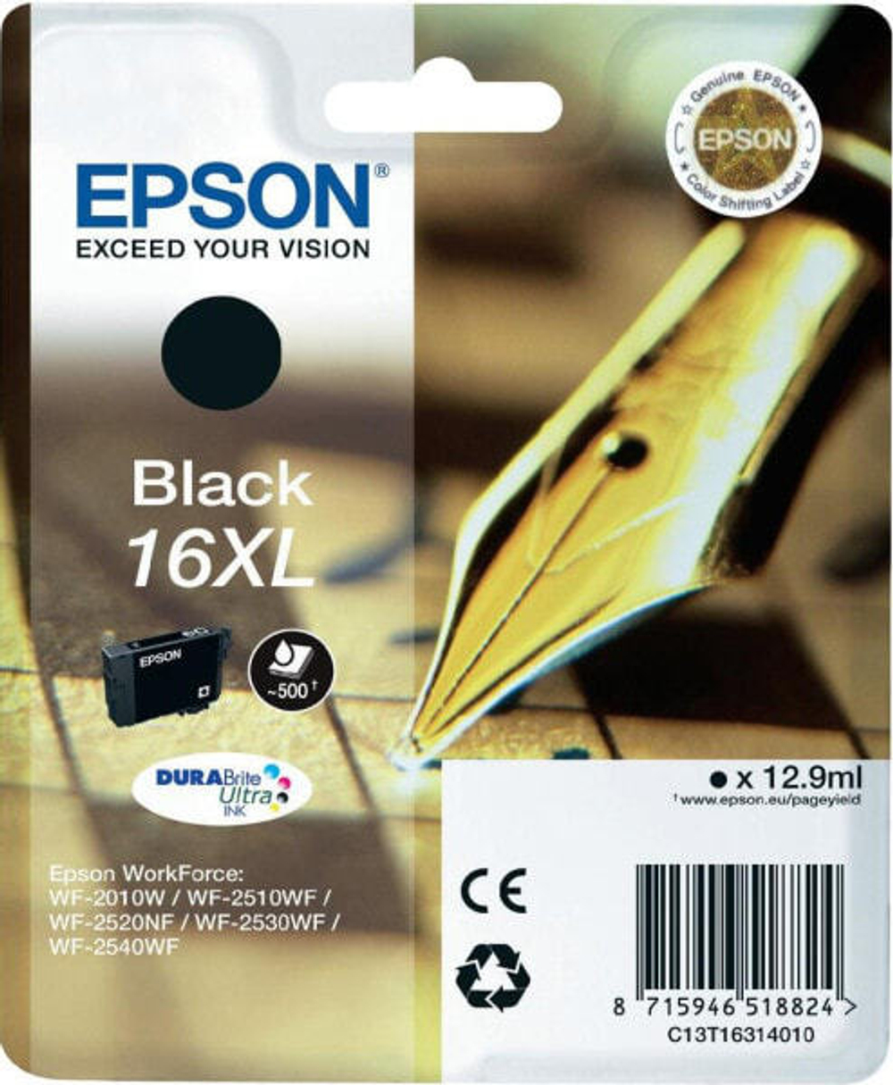 Картридж струйный Черный Epson Pen and crossword Singlepack 16XL DURABrite C13T16314010