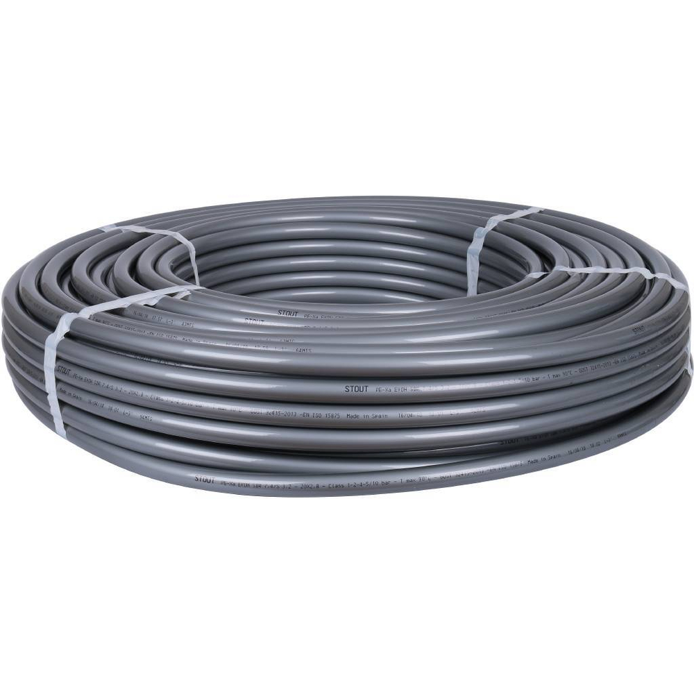 STOUT 20х2,8 PEX-a EVOH труба из сшитого полиэтилена с кислородным слоем, серая