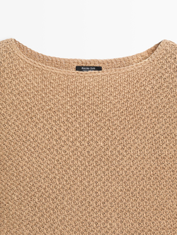 Massimo Dutti Топ из 100% льна с бахромой, жженый