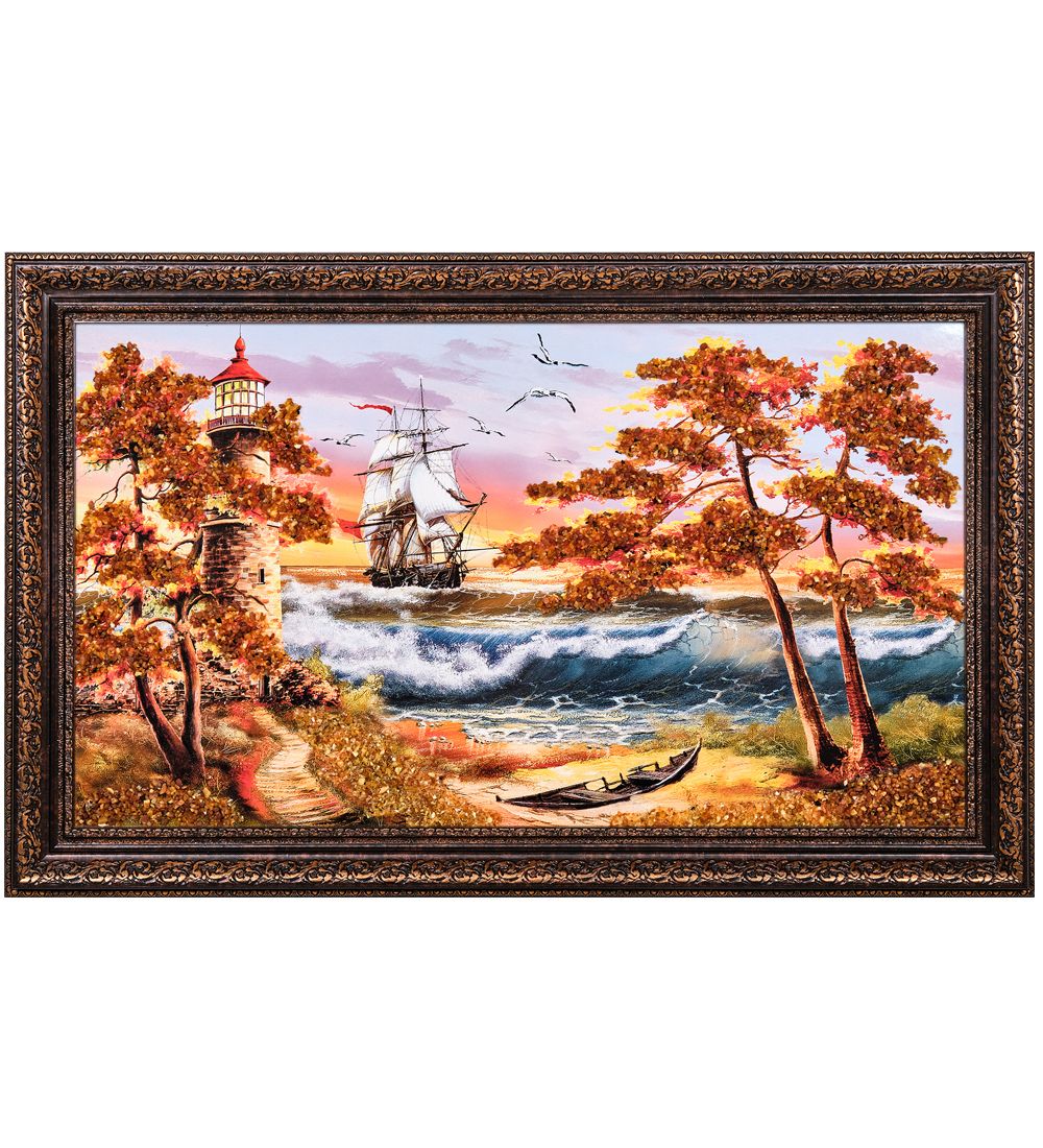 AMB-11/ 2 Картина «Красота природы» (с янтарной крошкой) 50х80см