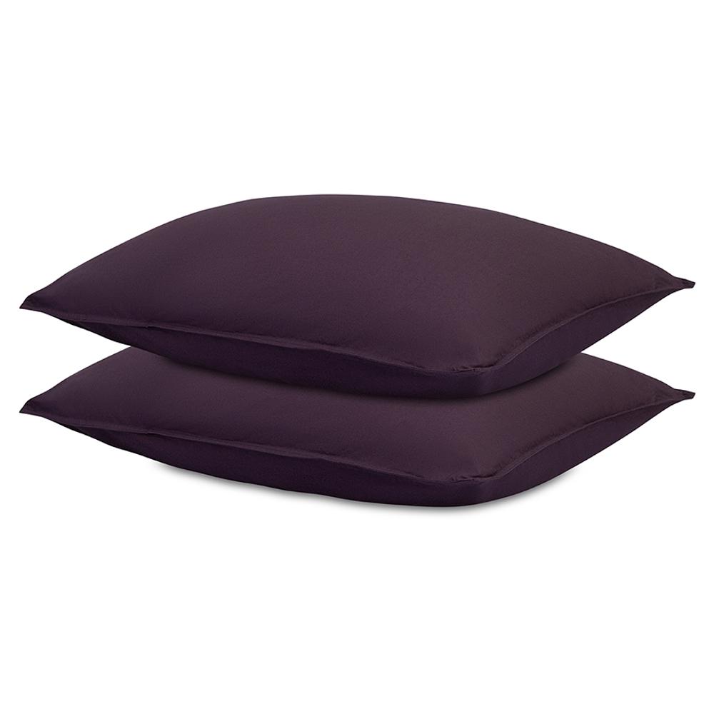 Комплект постельного белья из стираного перкаля сливового цвета из коллекции essential, 200х220 см