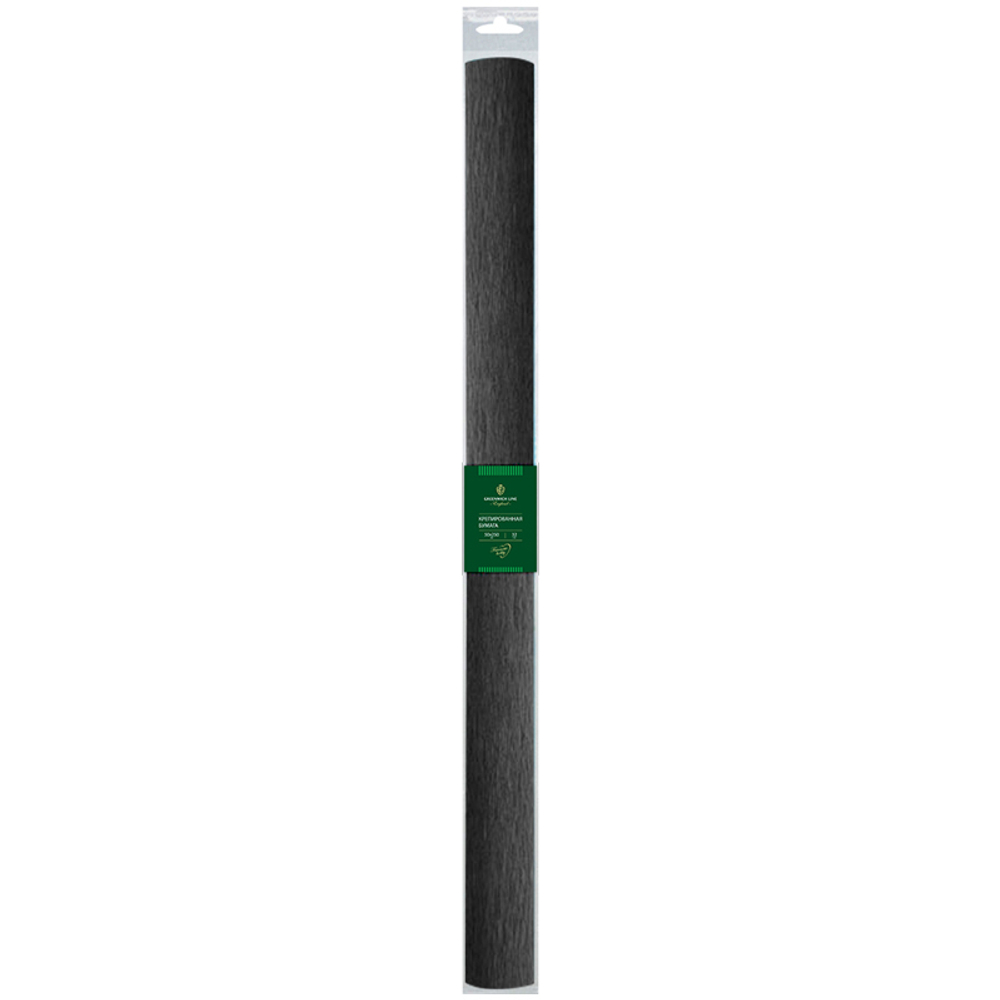 Бумага крепированная Greenwich Line, 50*250см, 32г/м2, черная, в рулоне, пакет с европодвесом