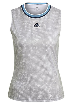 Женский топ теннисный Adidas Primeblue Printed Match Tank Top W - white/crew navy