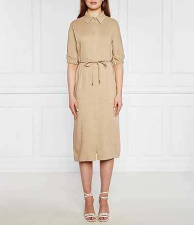 Льняное платье с ремешком Marc Cain - бежевый(WC 21.48 W47)