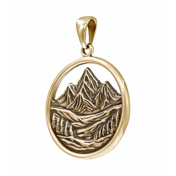 Горы - подвеска из бронзы, вид 3