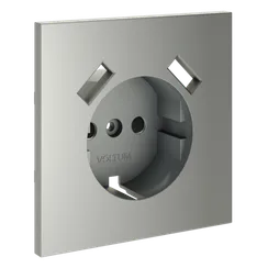 Накладка для розетки с заземлением и защитными шторками, с USB A+A, S70 (сталь) vls000905