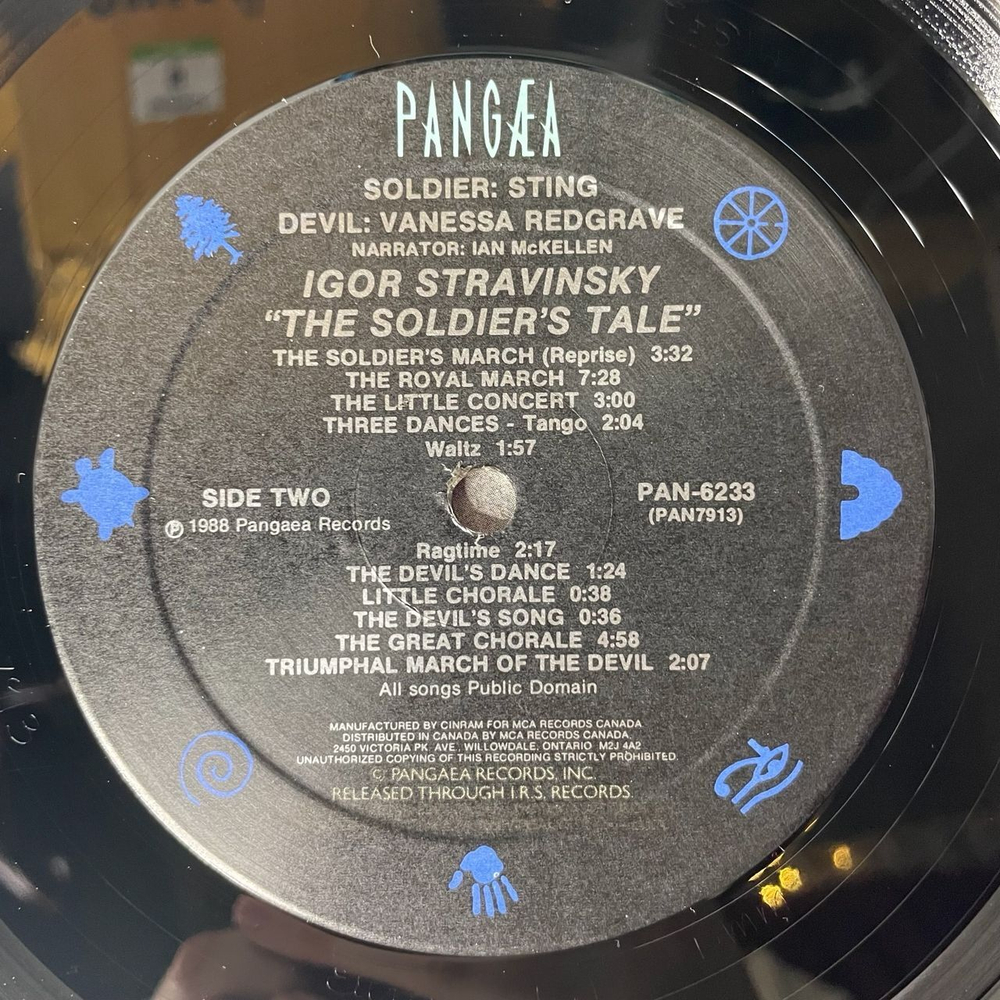 Винтажная виниловая пластинка И. Стравинский Stravinsky, Vanessa Redgrave, Sting, Ian McKellen, The Soldier's Tale История Солдата Histoire Du Soldat, Geschichte Vom Soldaten (USA 1988)