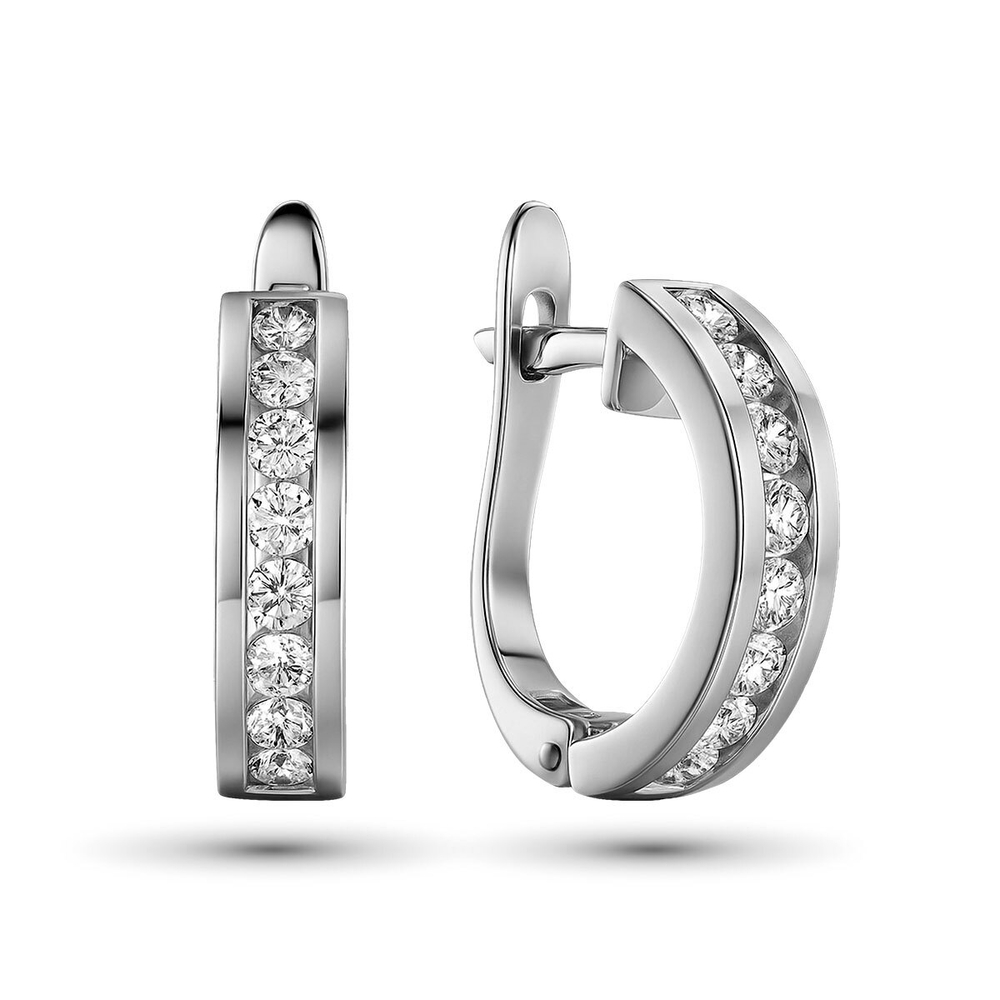 Серьги из белого золота 585 пробы с бриллиантами