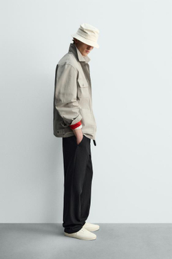 ZARA БРЮКИ STRAIGHT FIT ИЗ СМЕСОВОЙ ШЕРСТИ — LIMITED EDITION, ЧЕРНЫЙ