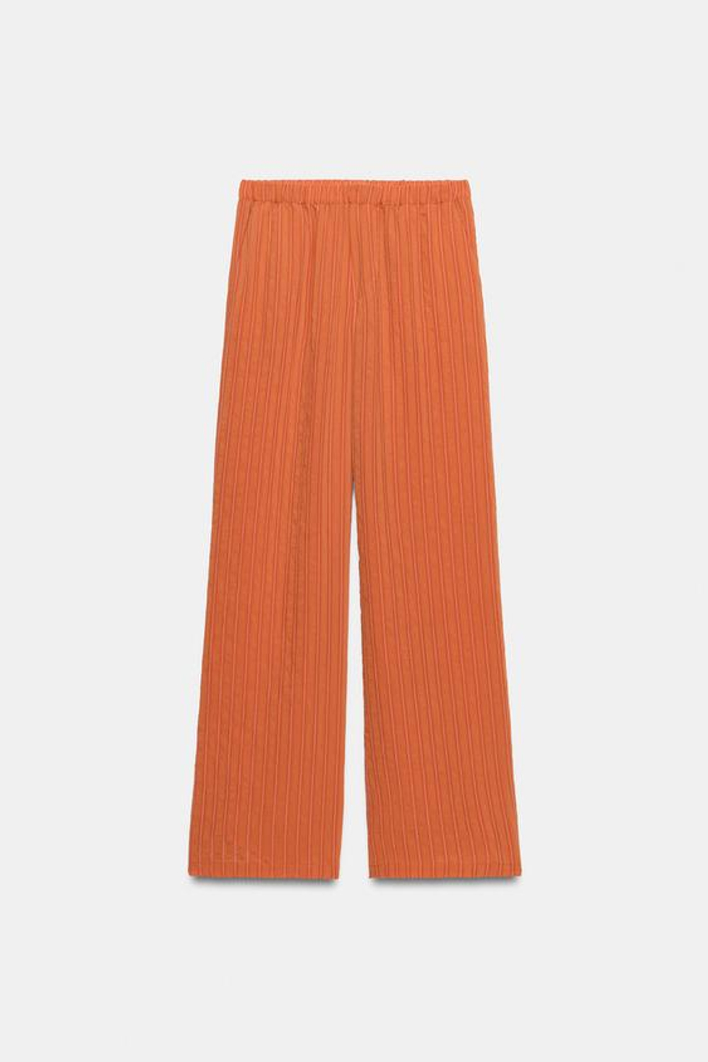 ZARA ЛЕГКИЕ БРЮКИ В ПОЛОСКУ, ТЕМНО-ОРАНЖЕВЫЙ