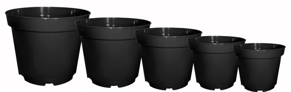 Горшок технологический стандартный 2 литра, 3 литра, 5 литров, 7.5 литров, 10 литров черный литьевой