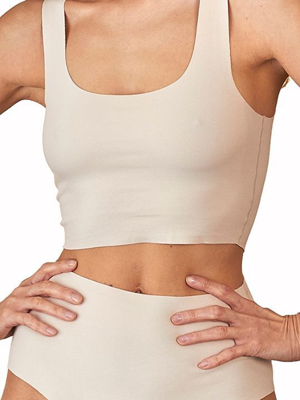 Женский укороченный бесшовный топ (Размер: XL) (Цвет: синий)