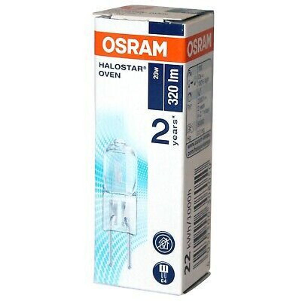 64428 Osram Лампа для духового шкафа /печи HALOSTAR OVEN 20W 12V G4 450°C галогеновая