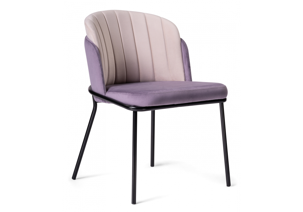 Стул на металлокаркасе Woodville Сиолим сливовый, кремовый, черный глянец