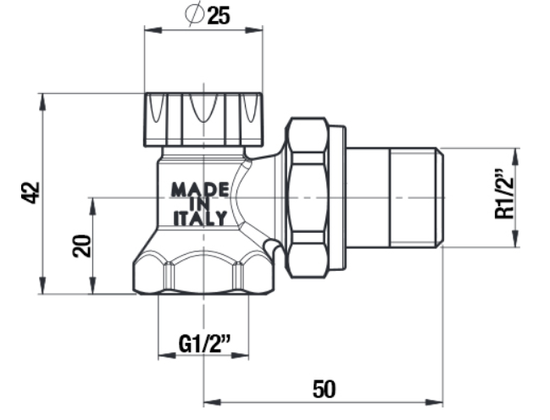 Клапан запорно-балансировочный угловой Stout 1/2" для радиатора (SVL 1156 000015)