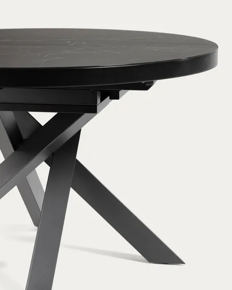 Стол раздвижной Vashti 120-160 см черная керамика