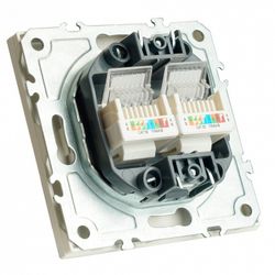 Розетка двойная Ethernet RJ-45 без рамки Stekker Эмили 49874