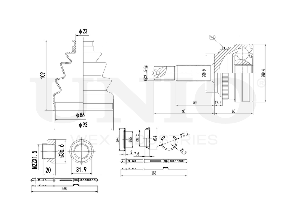 ШРУС внешний UNIO CVJ-20298