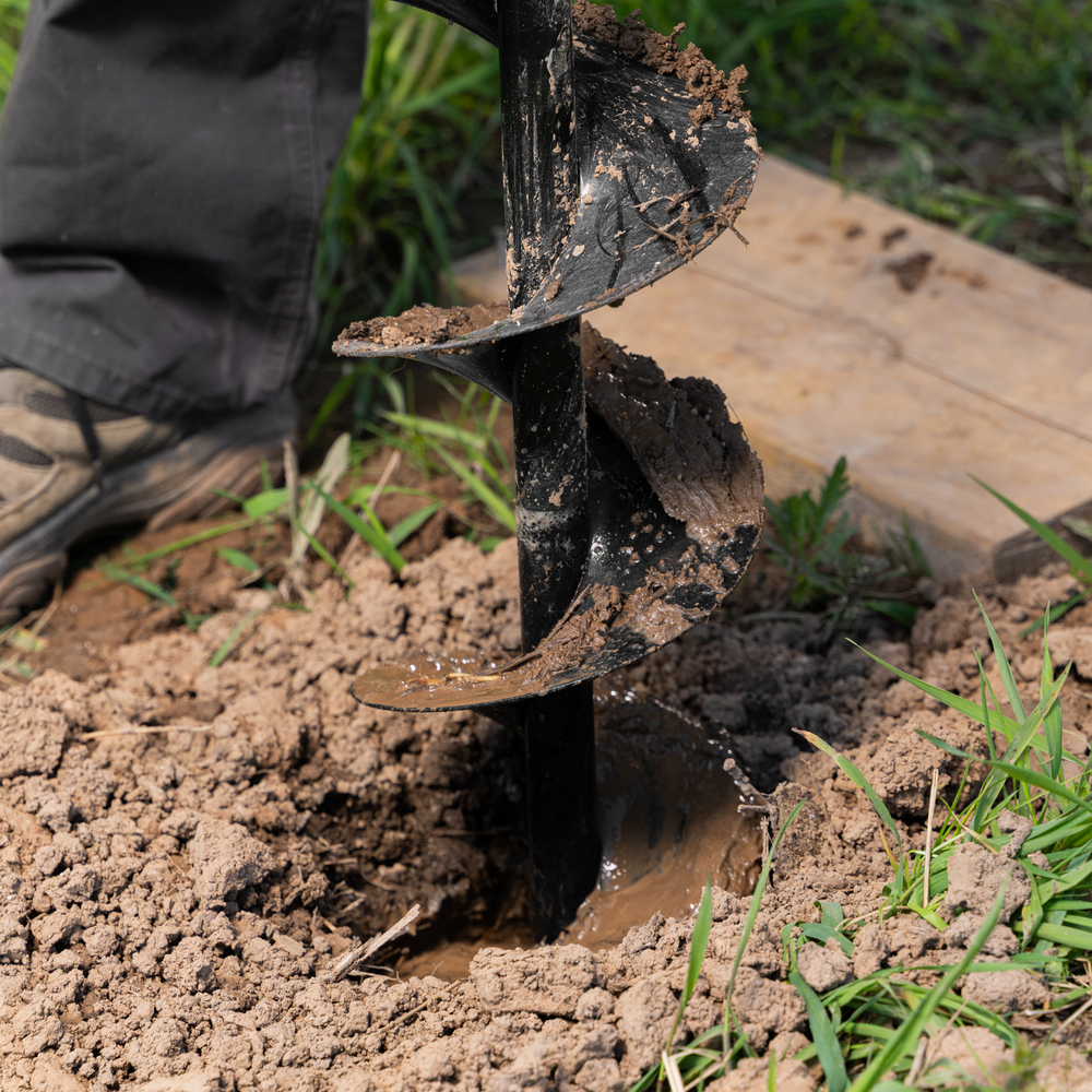 Шнек для грунта ER-150, диаметр 150мм, длина 800мм,соединение 20мм, съёмный нож// Denzel