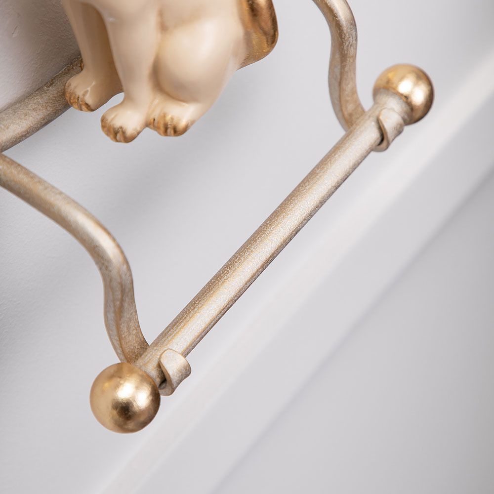 Держатель для туалетной бумаги Кот Мур Айвори Мраморное золото