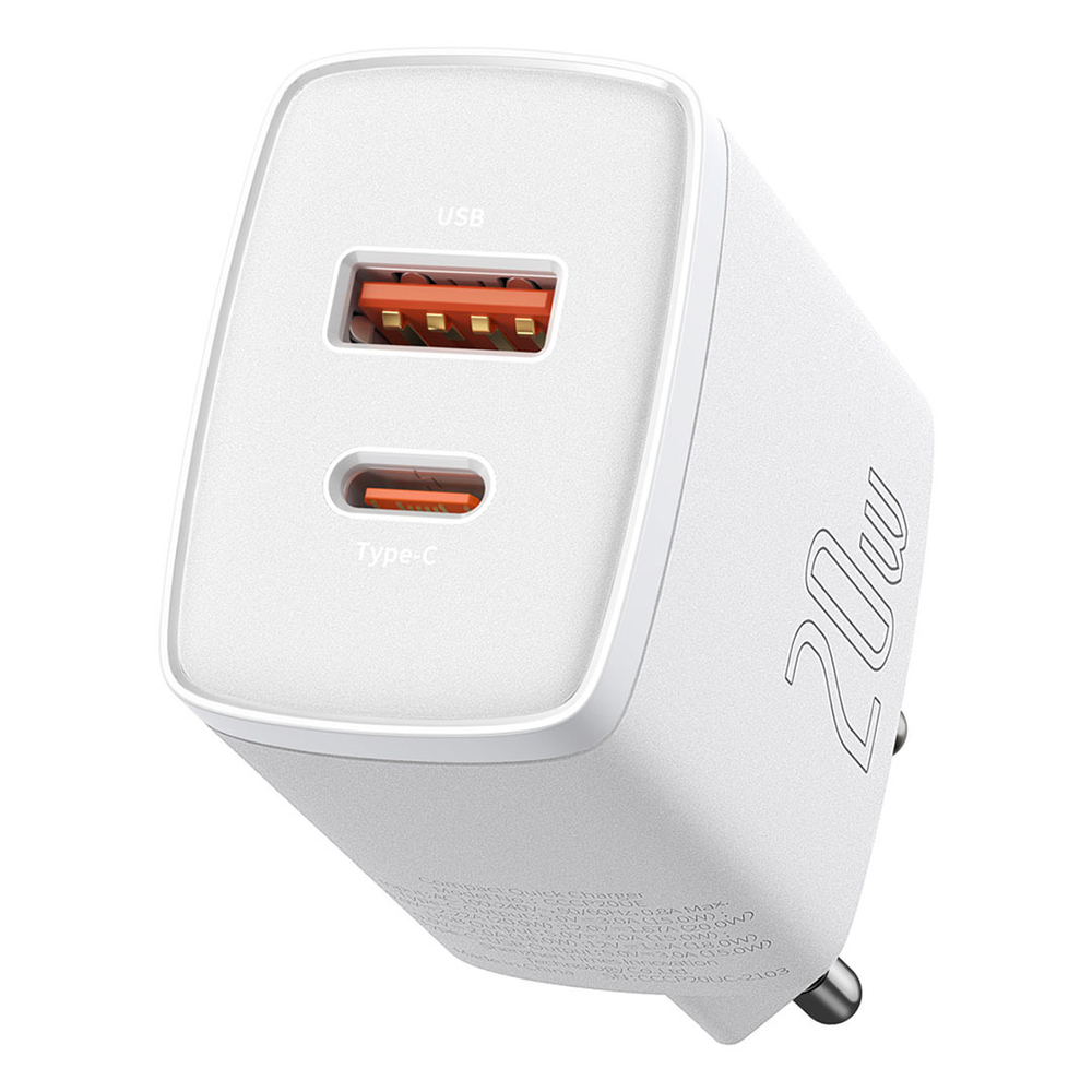 Зарядное устройство Baseus Compact Quick Charger U+C 20W - White