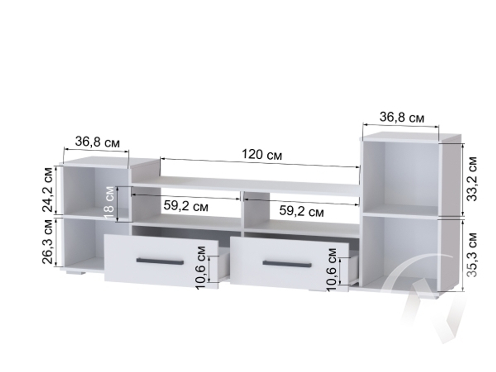 Тумба ТВ Парус-2 (белый)