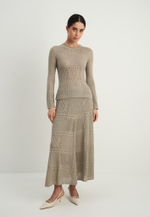 Ажурный комплект SELINE, серо-бежевый