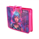 Папка с ручками 1 отделение, А4 265х335х90мм, Alingar, пластик, ручки тесьма, дизайн с двух стор, молния сверху, "Аниме. Девочка с голубыми волосами"