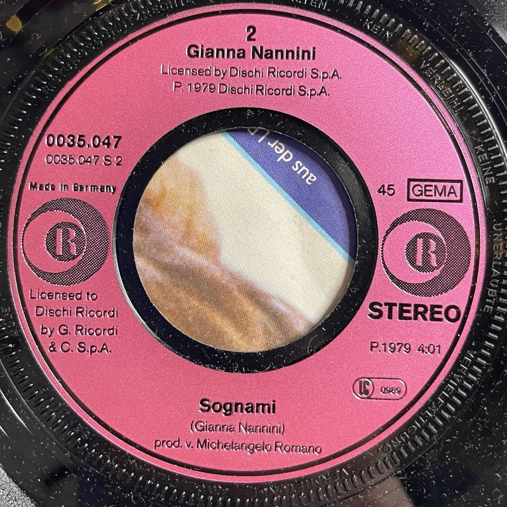 Винтажная виниловая пластинка LP Gianna Nannini America (Germany 1979) 7 дюймов, 45 RPM, Single