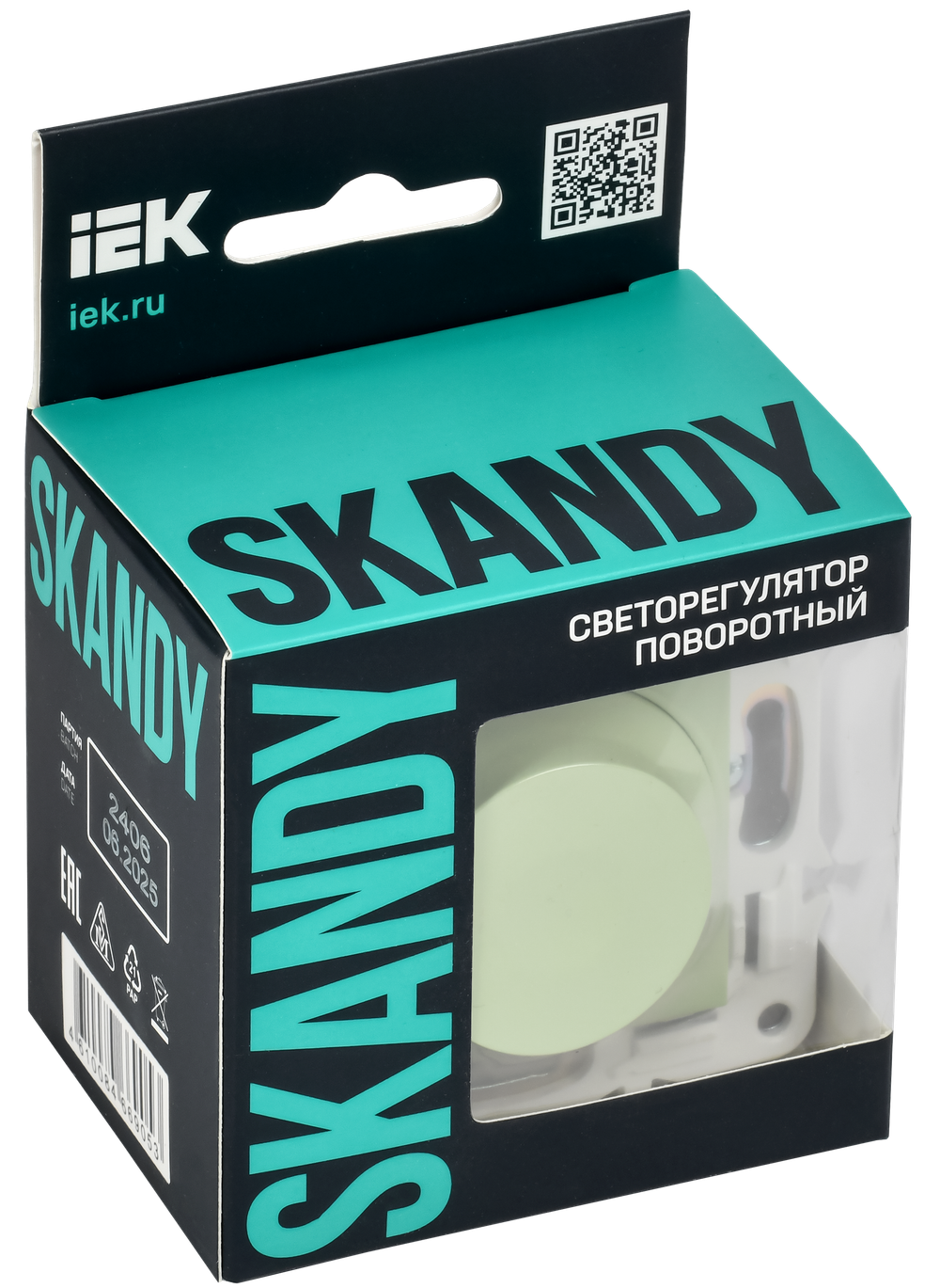 SKANDY Светорегулятор поворотный 600Вт SK-D01G мятный IEK