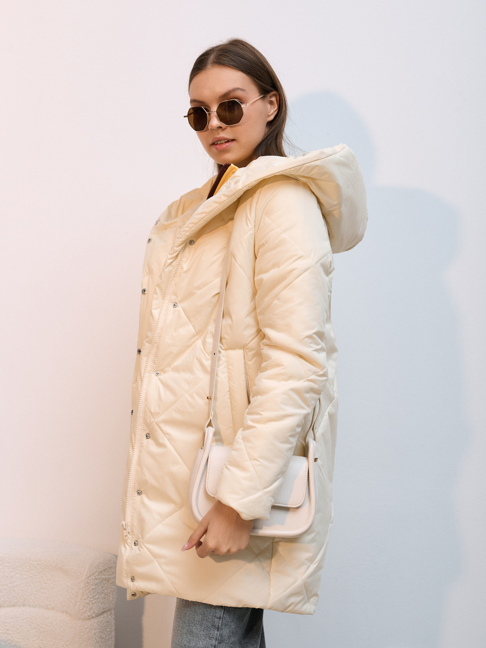 Полупальто демисезонное "2026" ваниль