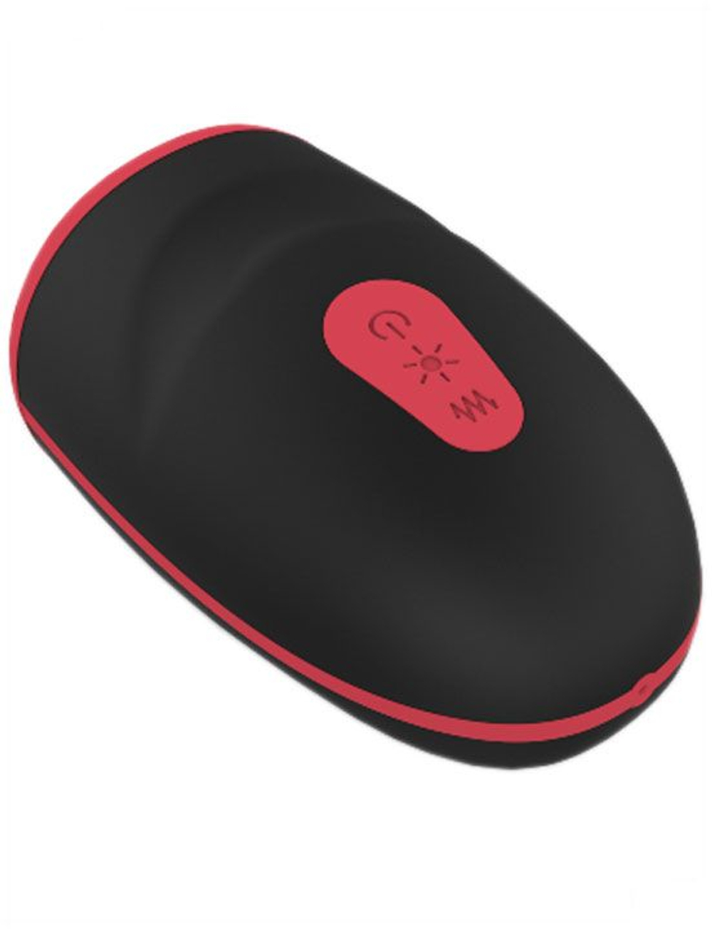 Черно-красный вибромастурбатор с нагревом Small Mood (Цвет: черный с красным)