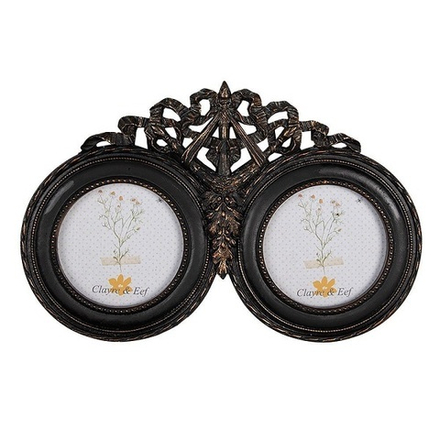 Фоторамка двойная "Бант" 23x2x15см (Фото 8см (2x) Поликерамика/стекло