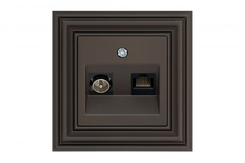 Розетка TV RJ45 коричневая омбре LIREGUS RETRO