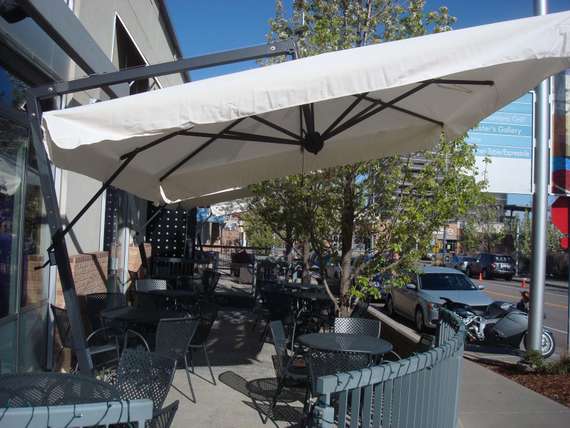 Зонт профессиональный Napoli Braccio 3х4 м, антрацит, слоновая кость