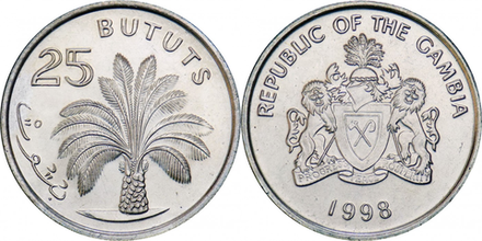 Гамбия 25 бутутов, 1998 Пальма XF
