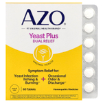 AZO, Yeast Plus, двойное облегчение, 60 таблеток