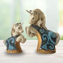De Rosa Rinconada Статуэтка коллекционная Единорог голубой