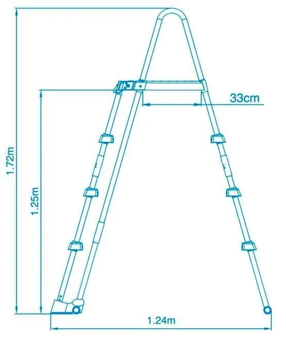 Лестница с подиумом, для купели высотой 122см
