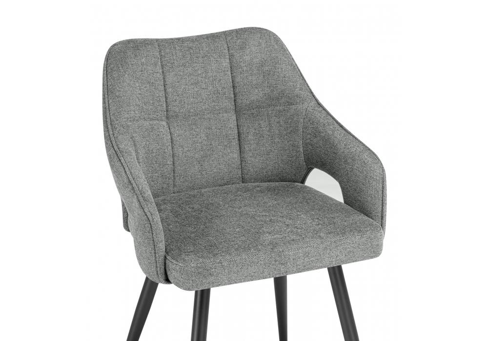 Стул на металлокаркасе Woodville Hera dark gray, black, ножки черные