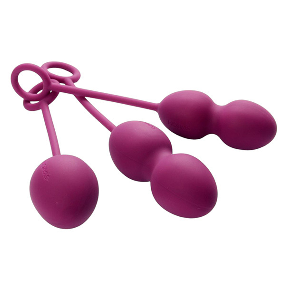 Набор фиолетовых вагинальных шариков со смещенным центром тяжести Svakom Nova Ball Weighted Kegel with Cord Set SSYB-01-VLT