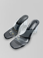 Сабо Bai Sen А788-6 однотонные с прозрачным каблуком