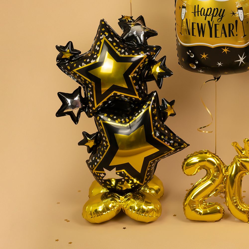 Шар 3D (42''/107 см) Фигура на подставке, Звезды Люкс, 1 шт. в уп.