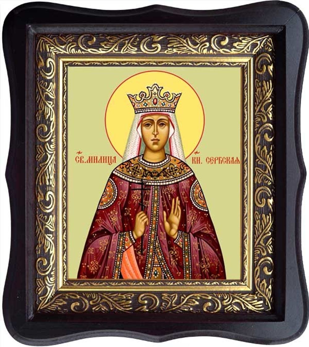 Милица (Евгения) Сербская Святая княгиня. Икона на холсте в киоте