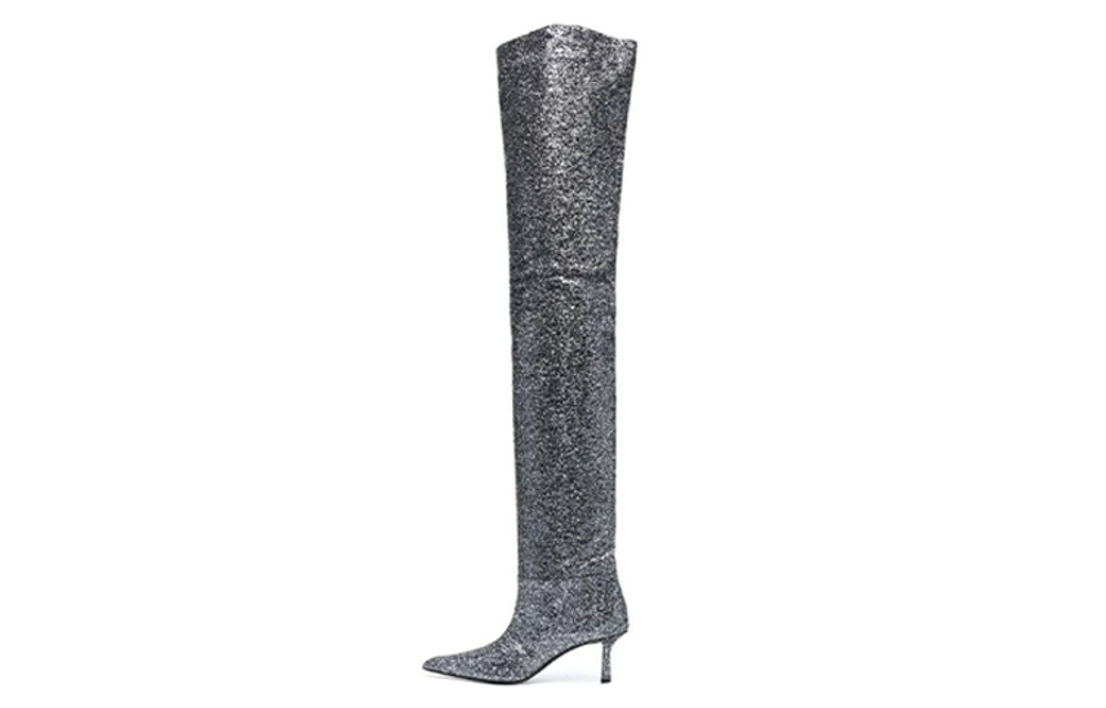 Alexander Wang Glitter Thigh-high Boots Women"s