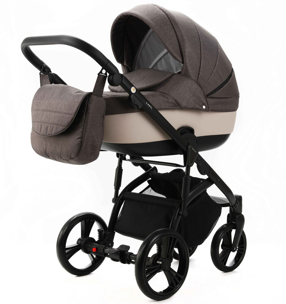 Детская коляска Adamex Lanti 2 в 1 LN-PS28 TIP (Т.БЕЖ + СВ.БЕЖ. КОЖА)