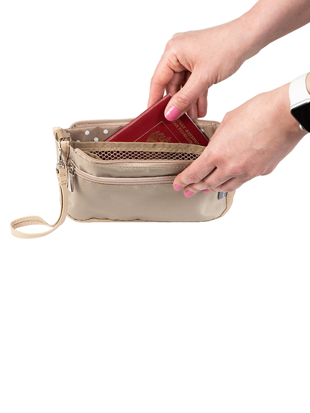 Органайзер для сумки SOFIA mini 22х13х4,5 см, 7 карманов (бежевый) NEW