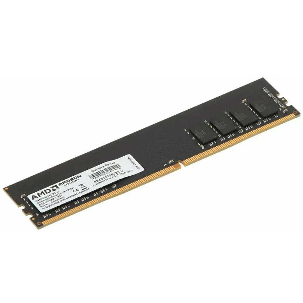 Модуль памяти DIMM DDR4 8Gb, 3200Mhz, AMD R9 Gamers Series Black (R948G3206U2S-U)