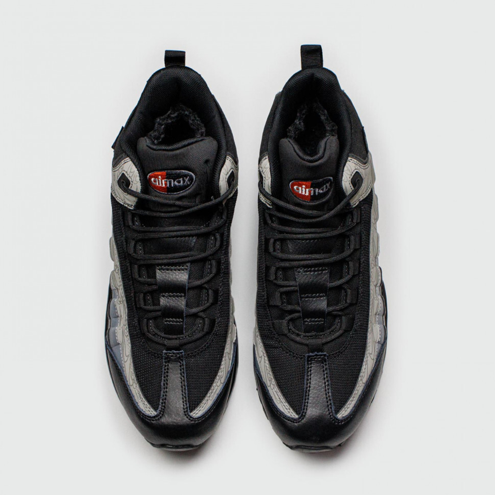 кроссовки Nike Air Max 95 Grey Black / Red Swoosh Winter