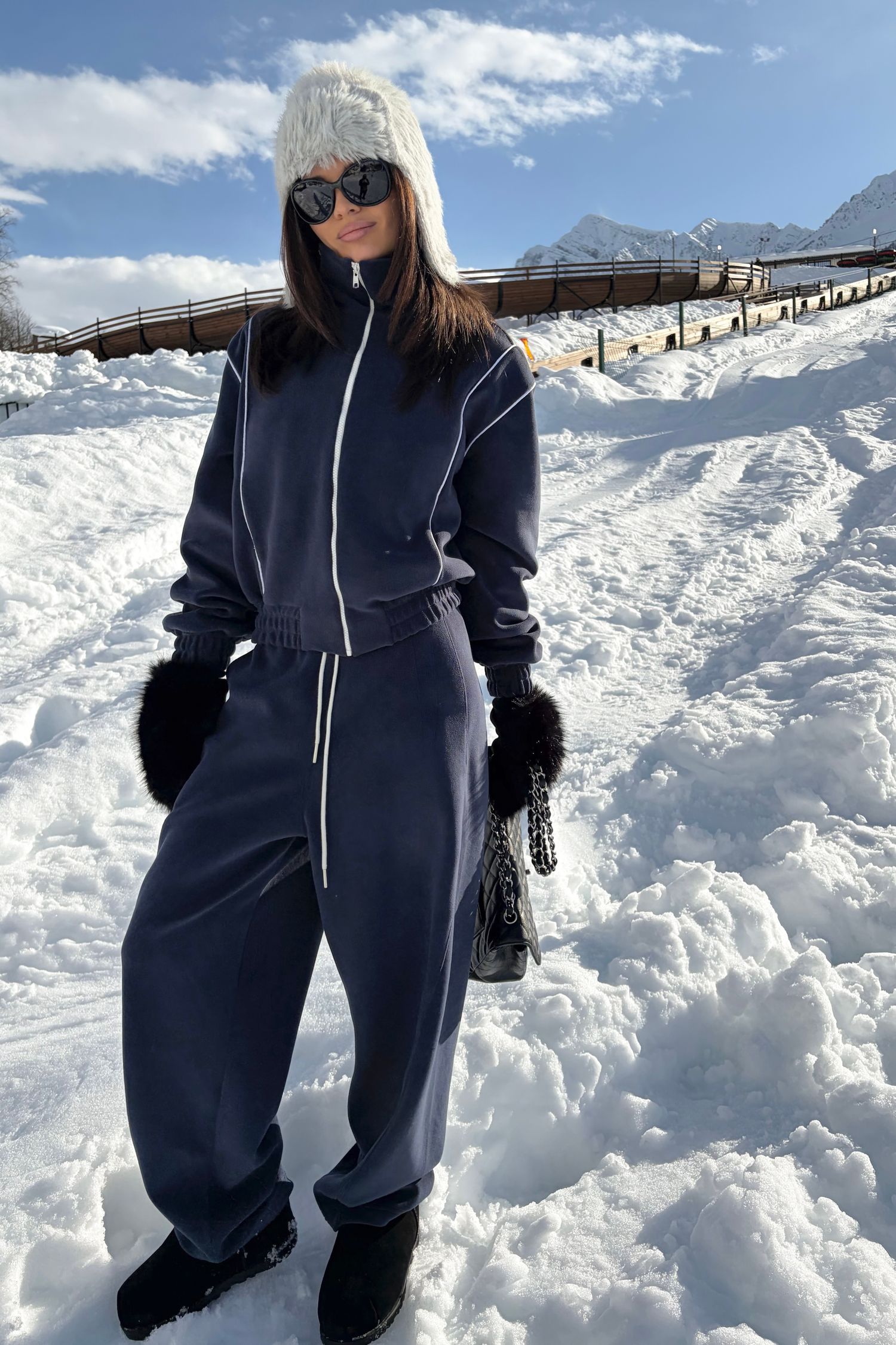 брюки-бананы из флиса 2moon, blueberry night